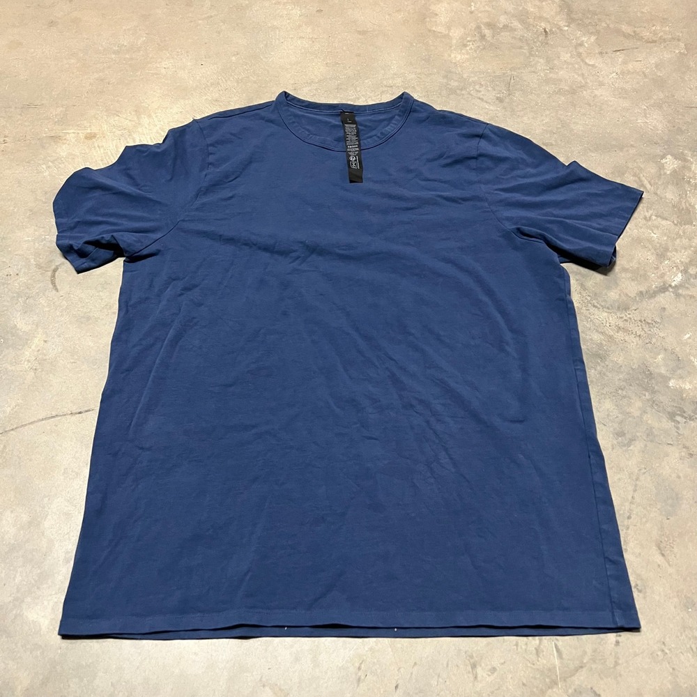 Lululemon Mens Fundamental T-Shirt Blue Organic Cotton LM3FQQS Size L